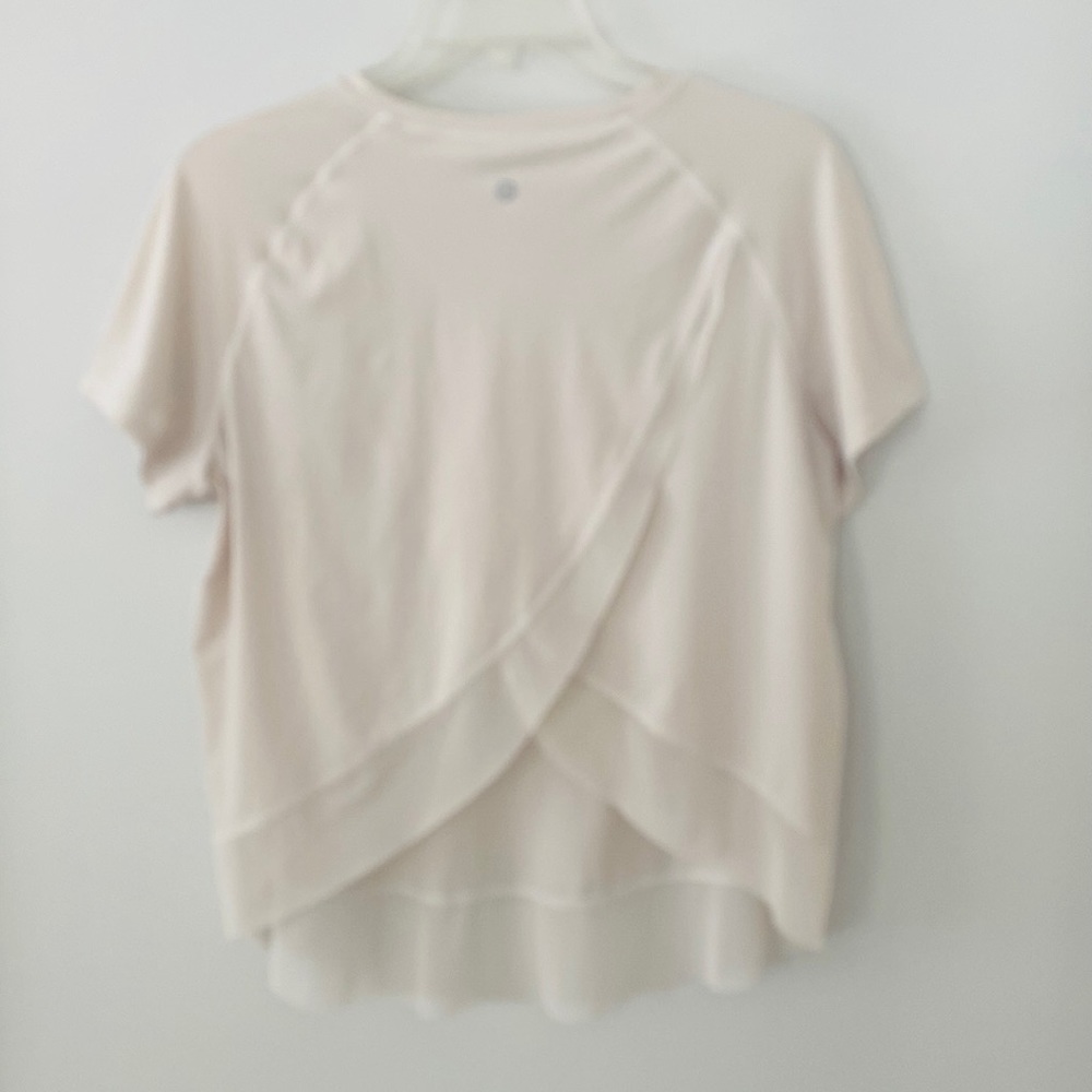 Lululemon Quick Pace Short Sleeve Top Mesh Size 8 White Gray - Picture 6 of 7